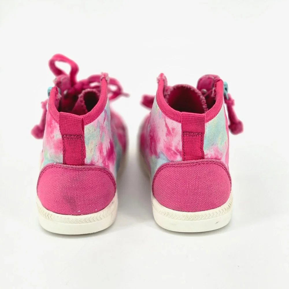 BILLY Footwear Kids Pink Tie Dye Street High Top Zip Adaptive Sneakers Size 9